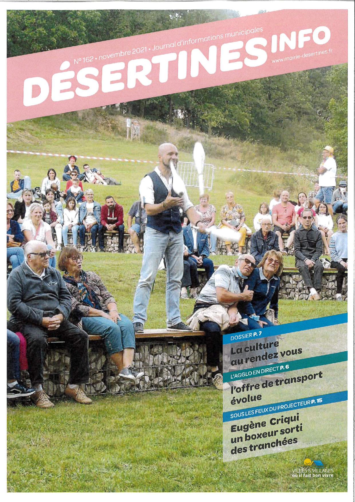 Couverture Désertines info novembre 2021